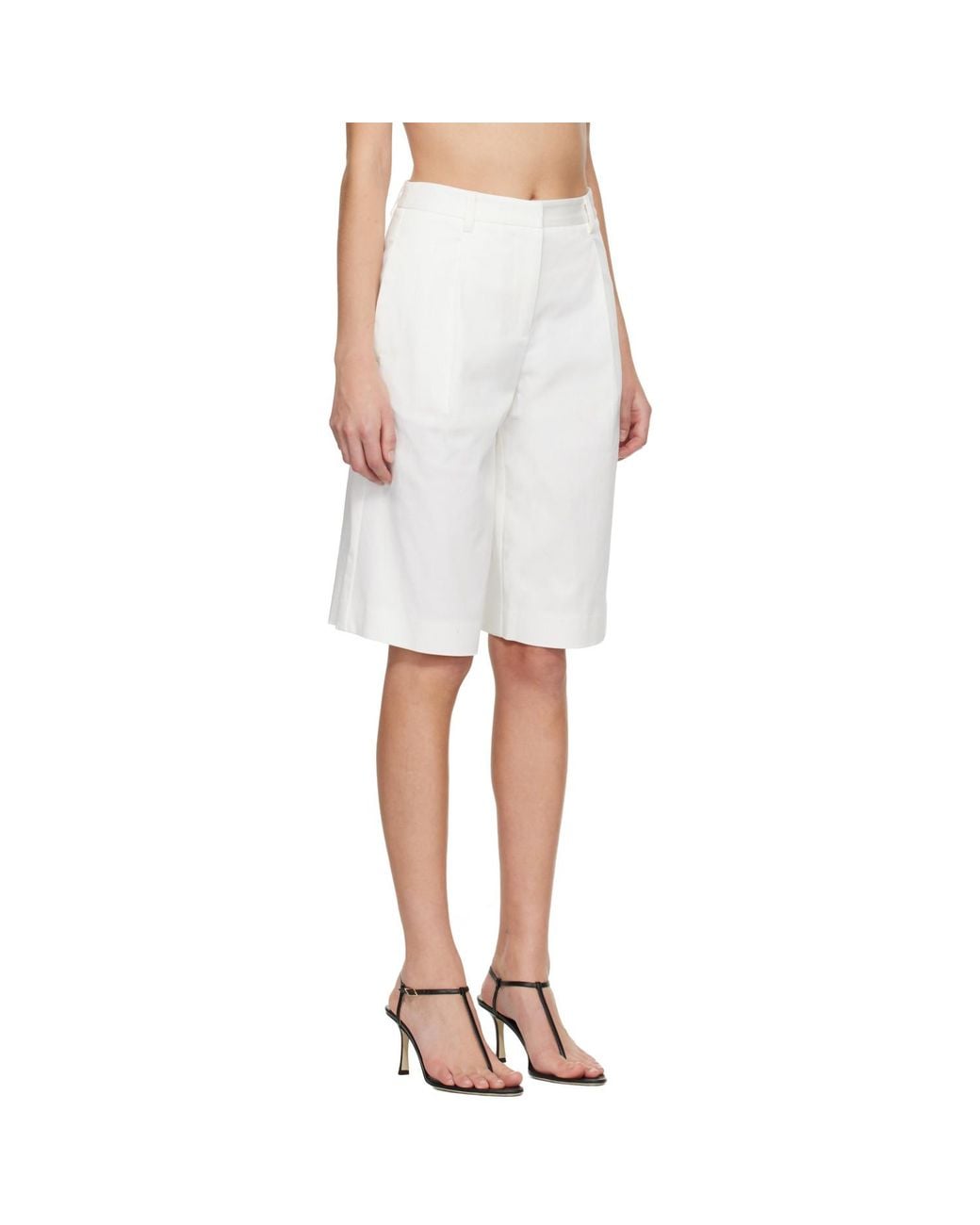 Matteau White Long Chino Shorts