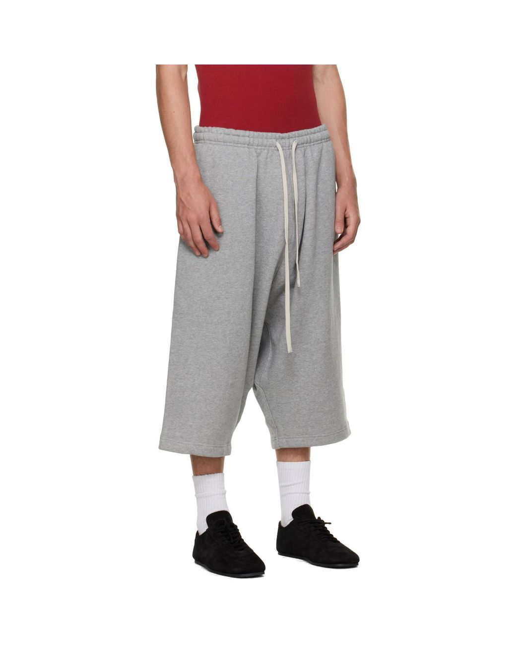 Entire studios Gray Drop Shorts for men