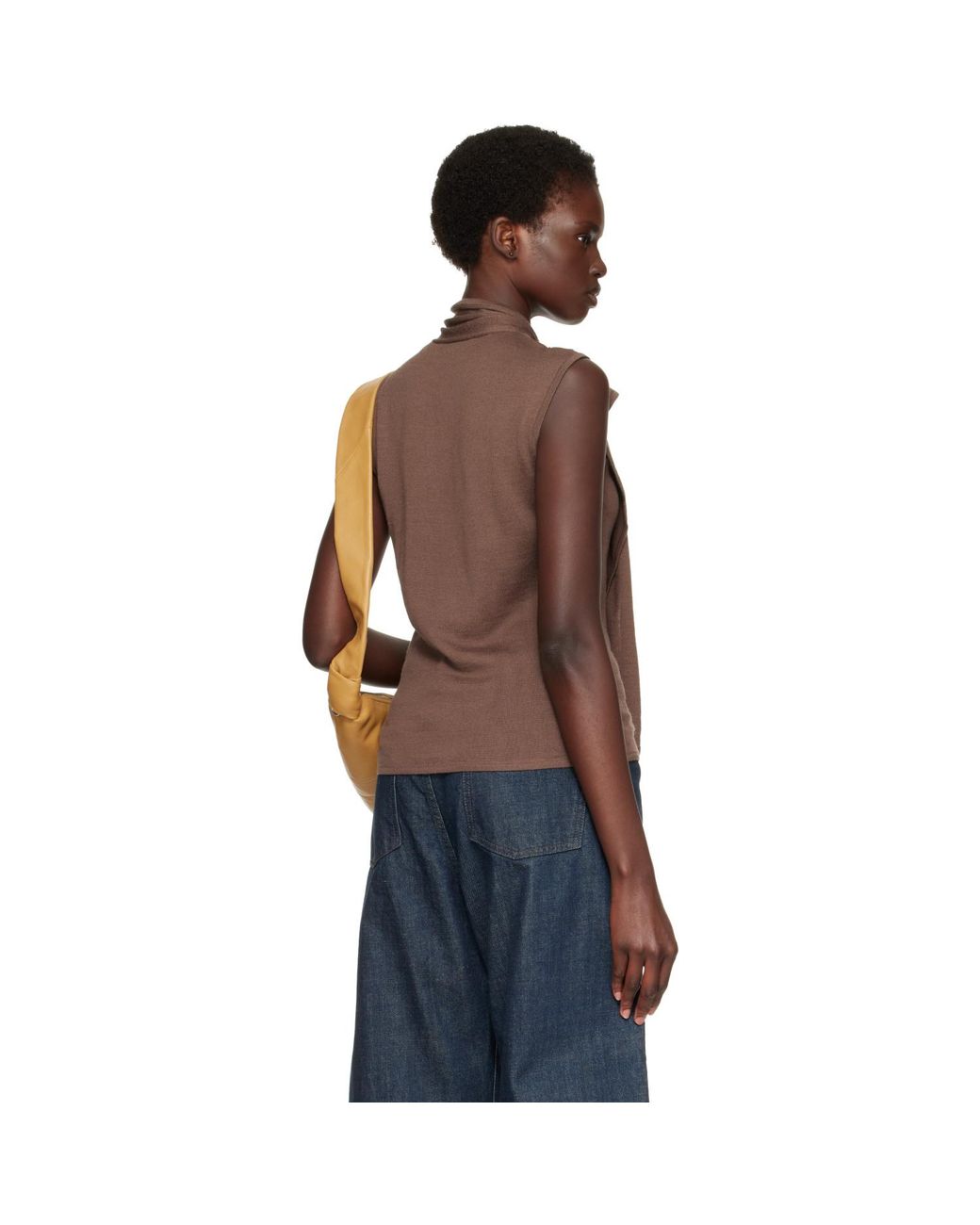 Lemaire Brown Asymmetrical Cardigan