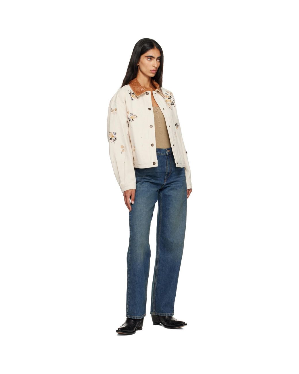 Isabel Marant White Lavine Denim Jacket