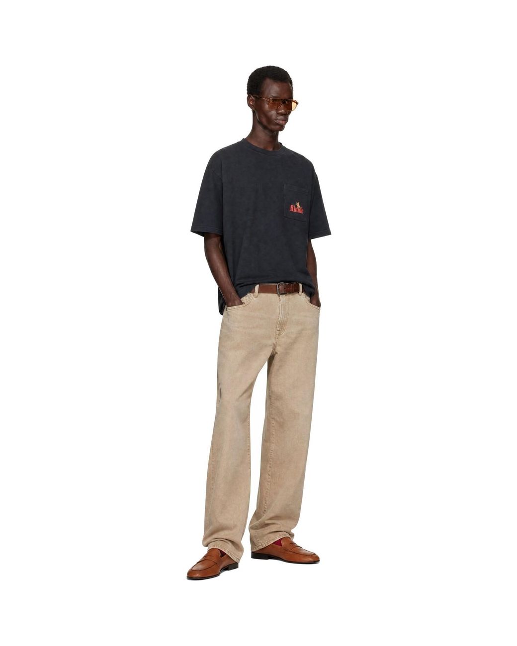 Rhude Black 'American Spirit' Pocket T-Shirt for men