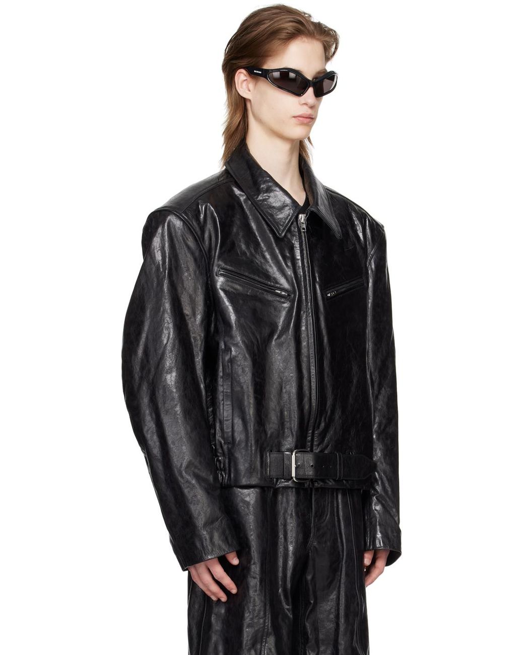 Alexander wang leather jacket deals