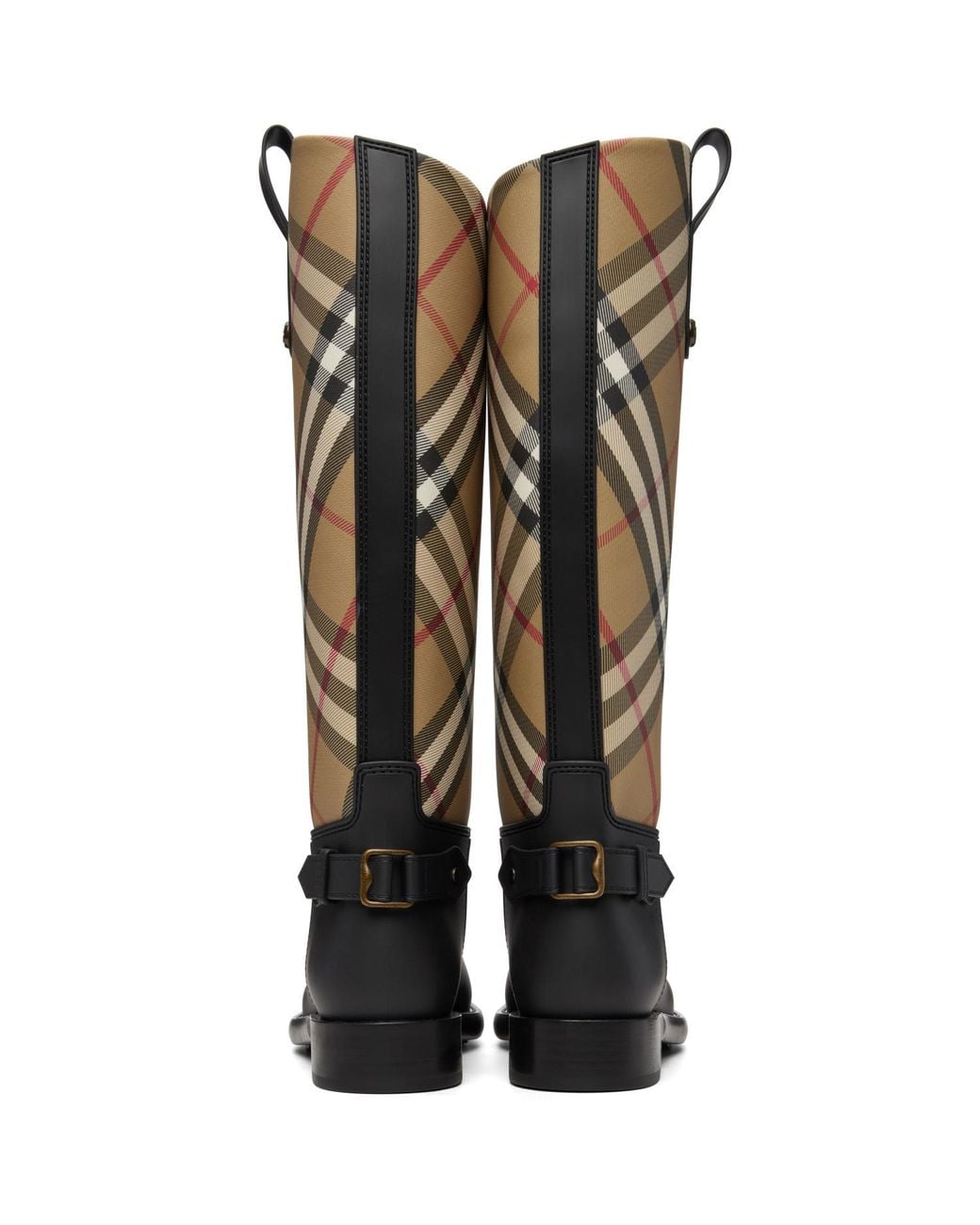 Burberry Black Check Cavalier Outdoor Boots