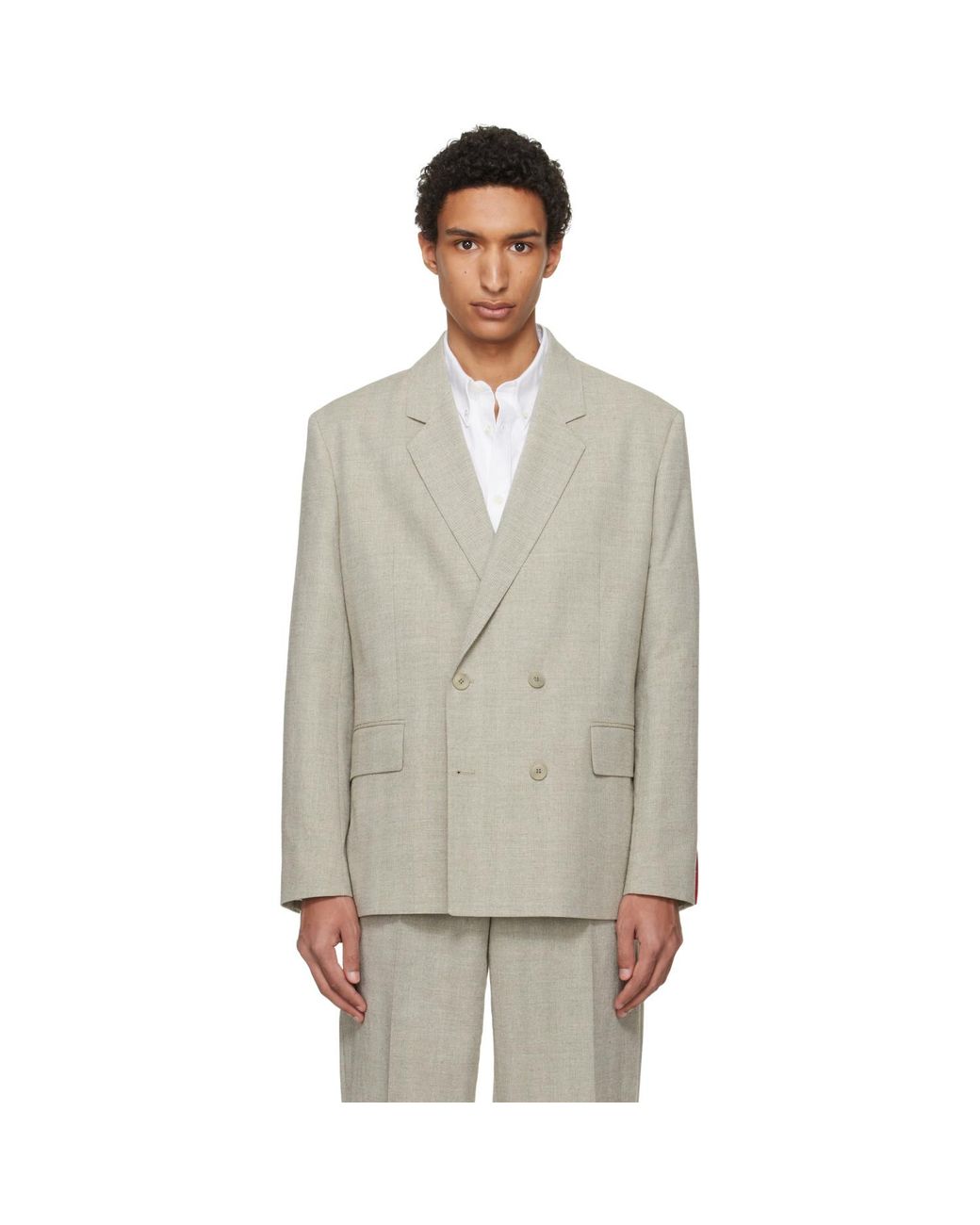 HUGO Multicolor Modern-Fit Herringbone Weave Blazer for men