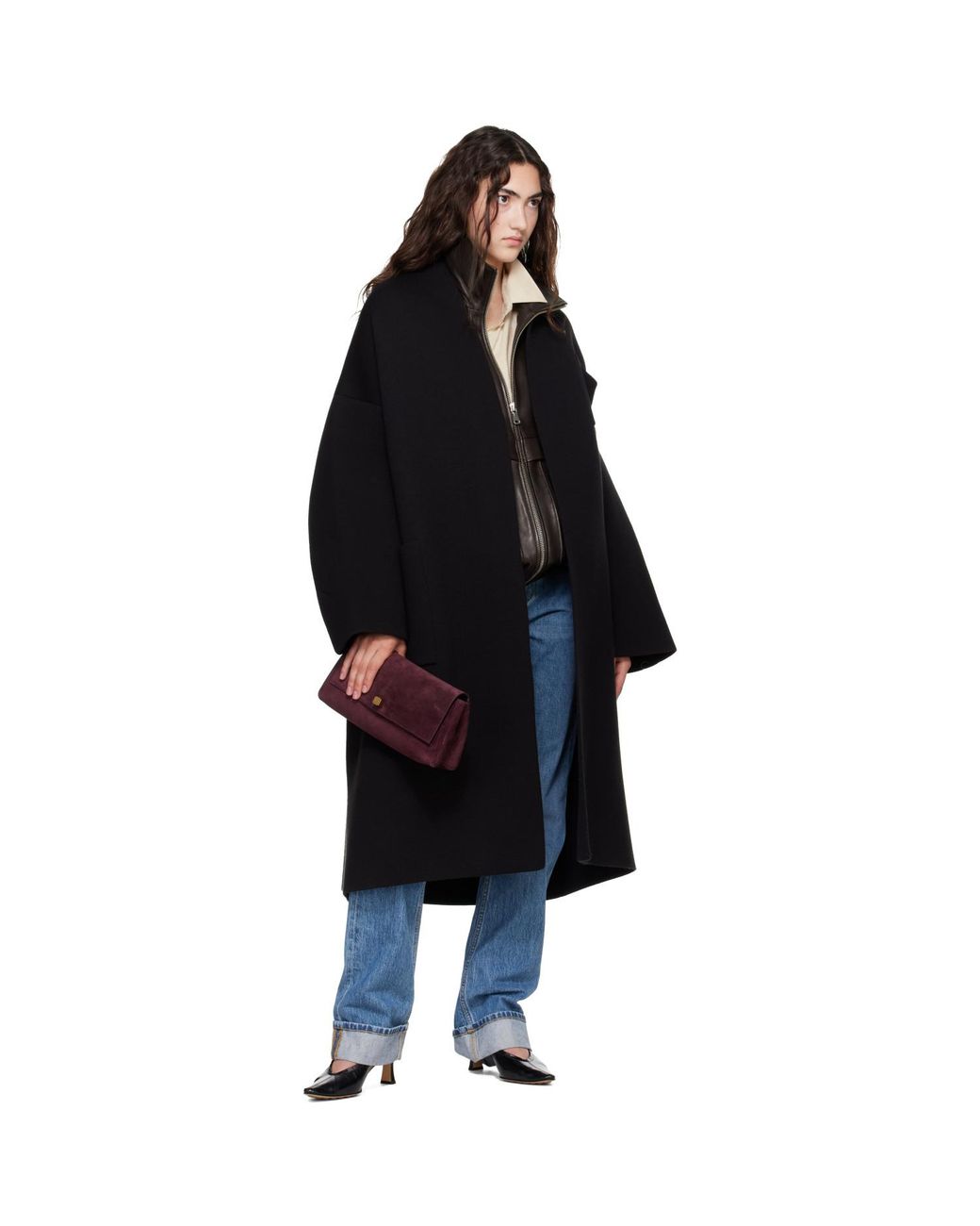 Khaite Red Burgundy Audrey Clutch