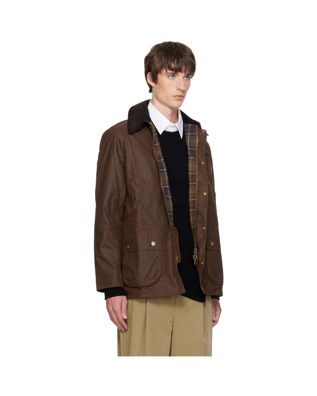 Barbour Brown Ashby Waxed Jacket for men