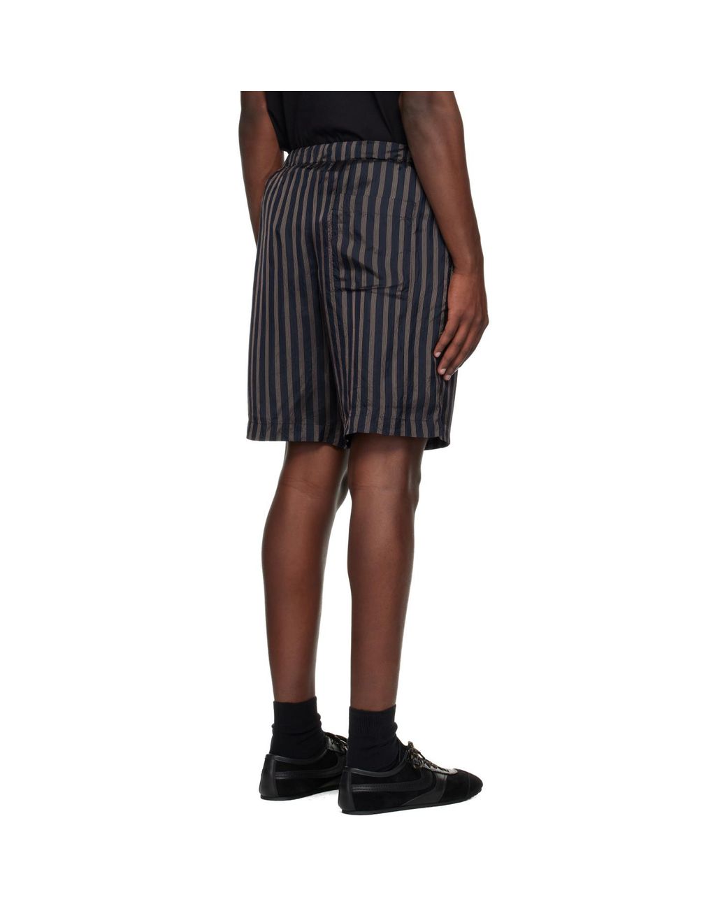 Dries Van Noten Black Cupro Shorts for men