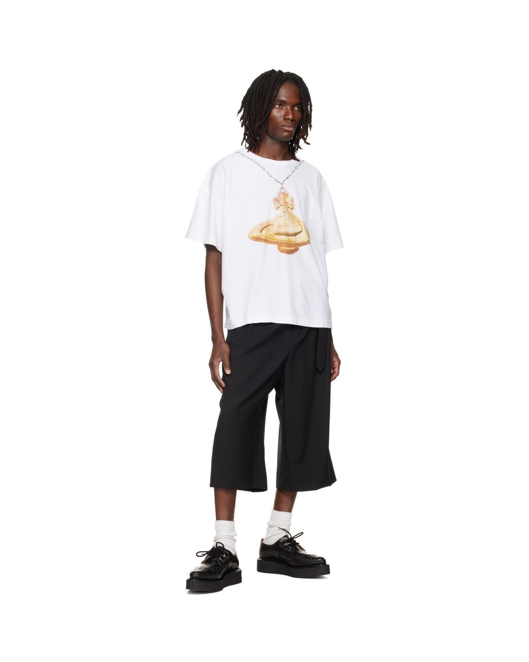 Vivienne Westwood White Orb Oversized Box T-Shirt for men