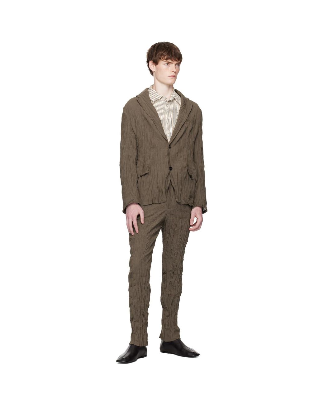 Bottega Veneta Brown Crushed Wool Blazer for men
