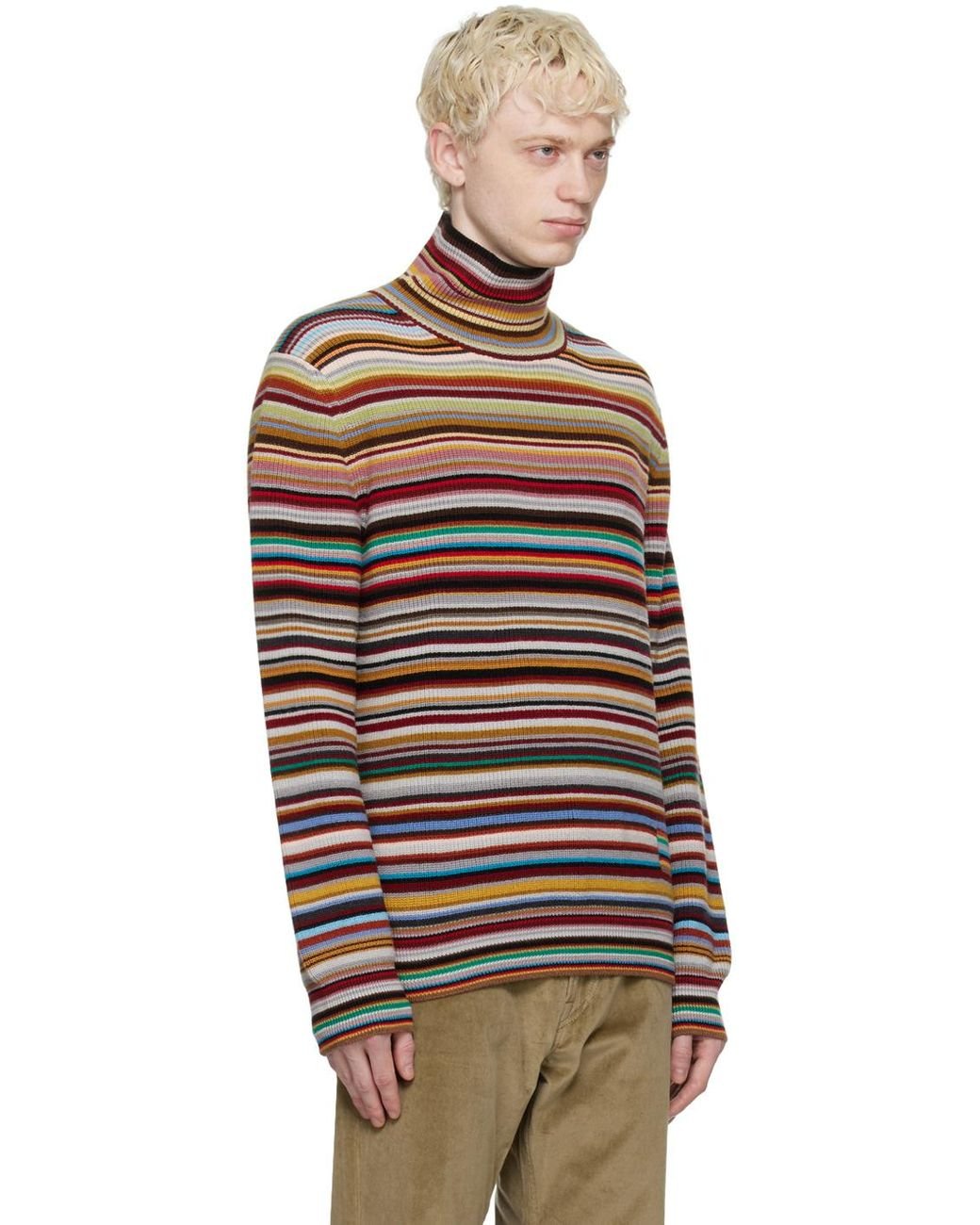 Mens striped hotsell turtleneck shirt