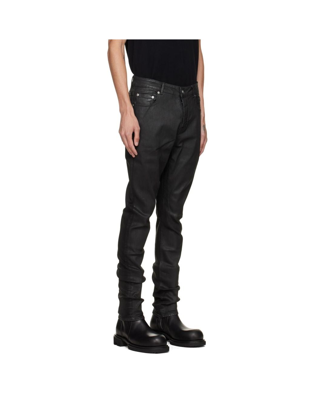 Rick Owens Black Tower Detroit Cut Jeans for men