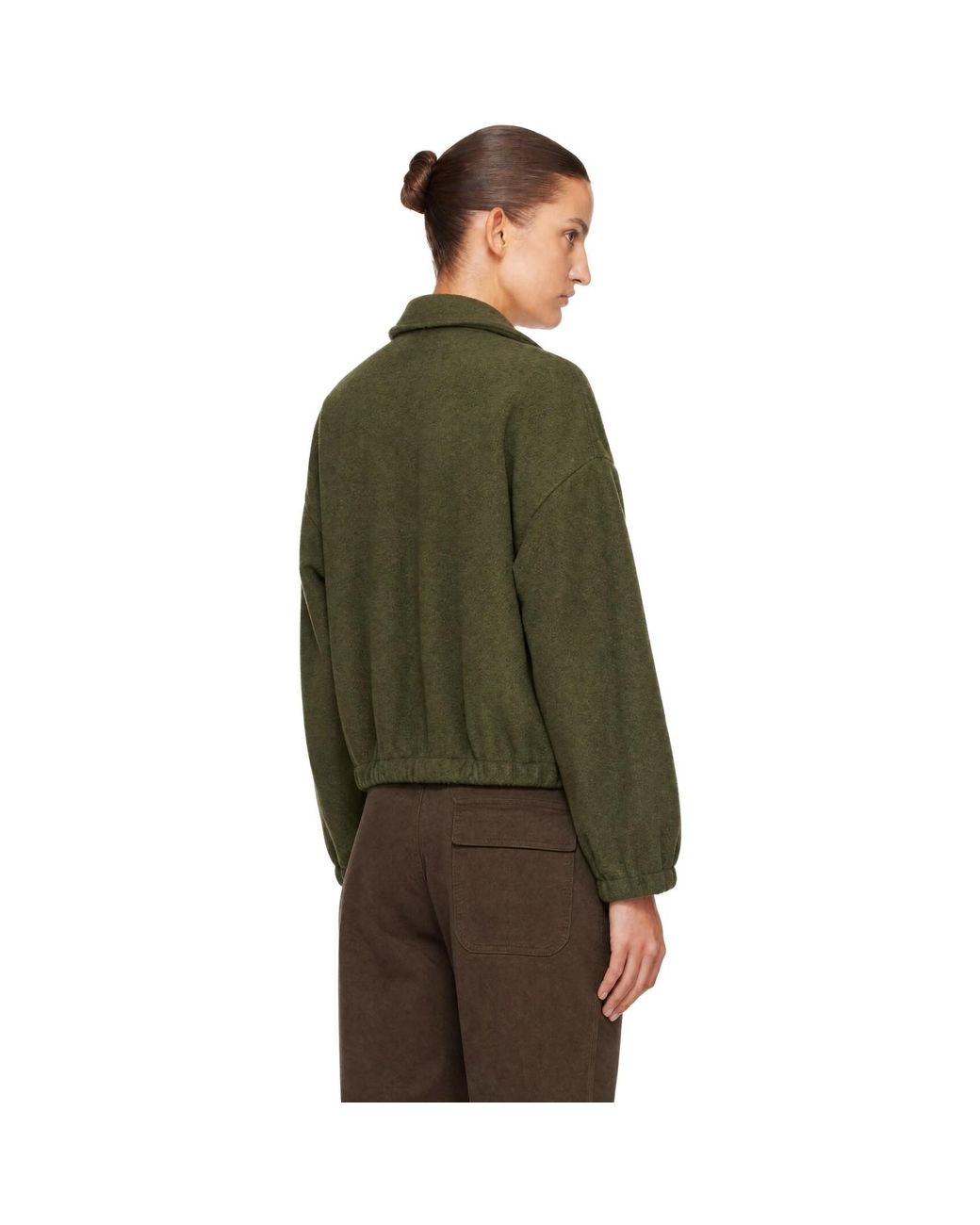 Song For The Mute Green Cosy Wool Half Zip Sweater