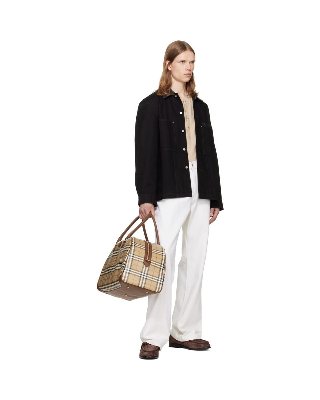 Burberry Metallic Check Holdall Duffle Bag for men