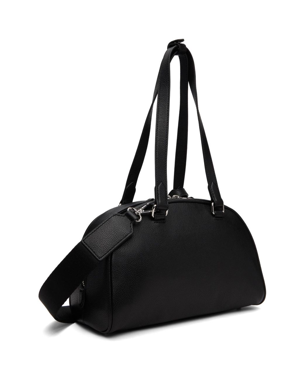 DIESEL Black 1Dr Dome Embossed Logo Leather Boston Bag for men