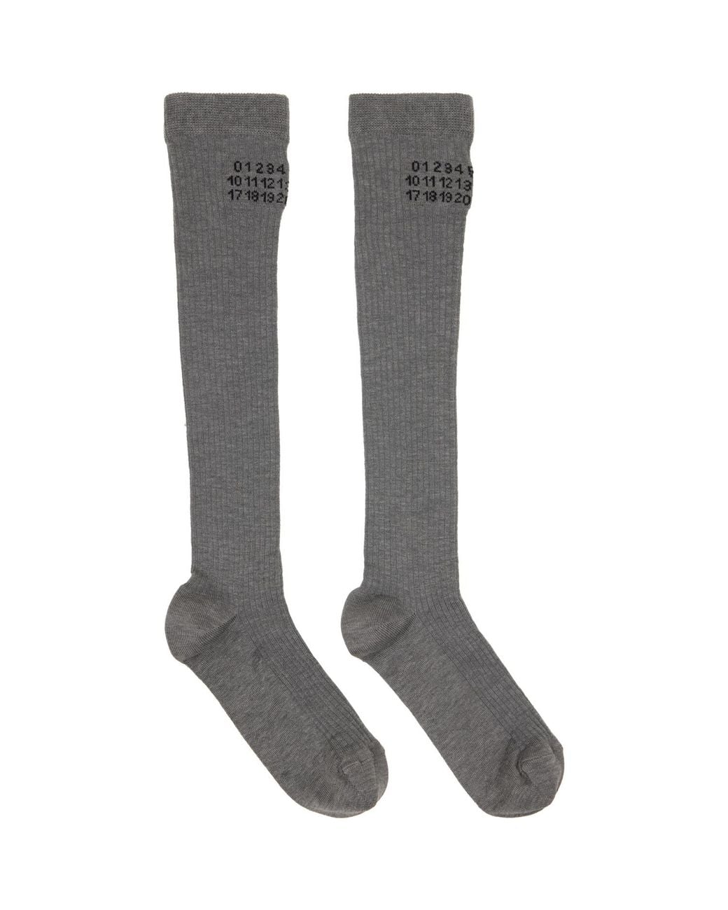 MM6 by Maison Margiela Gray Knee-High Socks