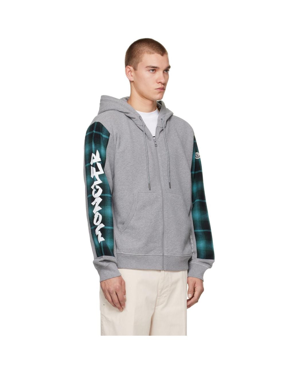 Moncler Genius Gray Moncler X Fragment Zip-Up Hoodie for men