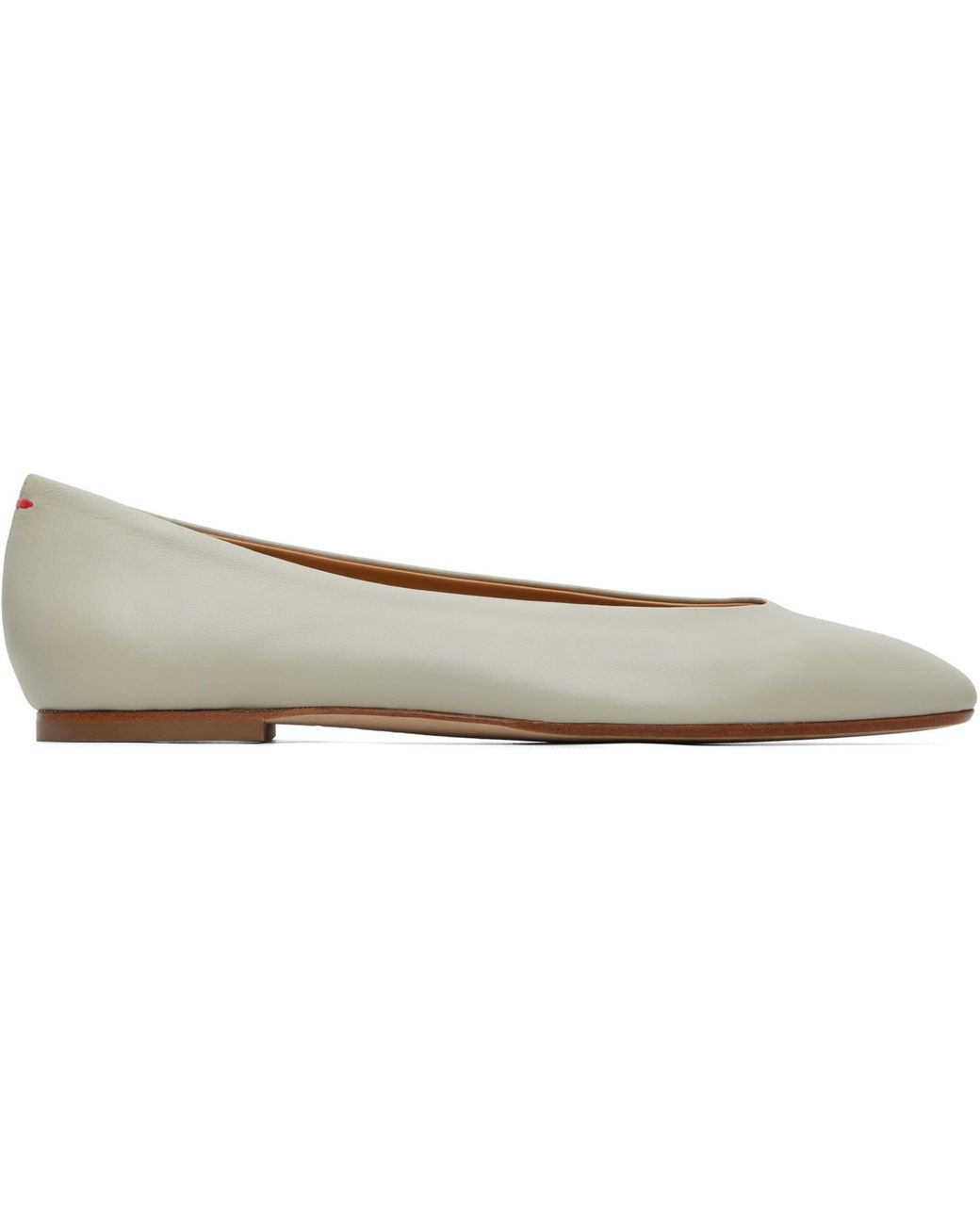 Aeyde Gray Ellie Almond-Toe Ballerina Flats