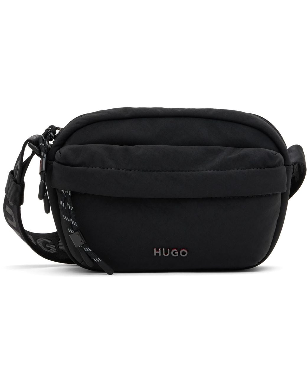 HUGO Black Logo-Detail Pouch for men