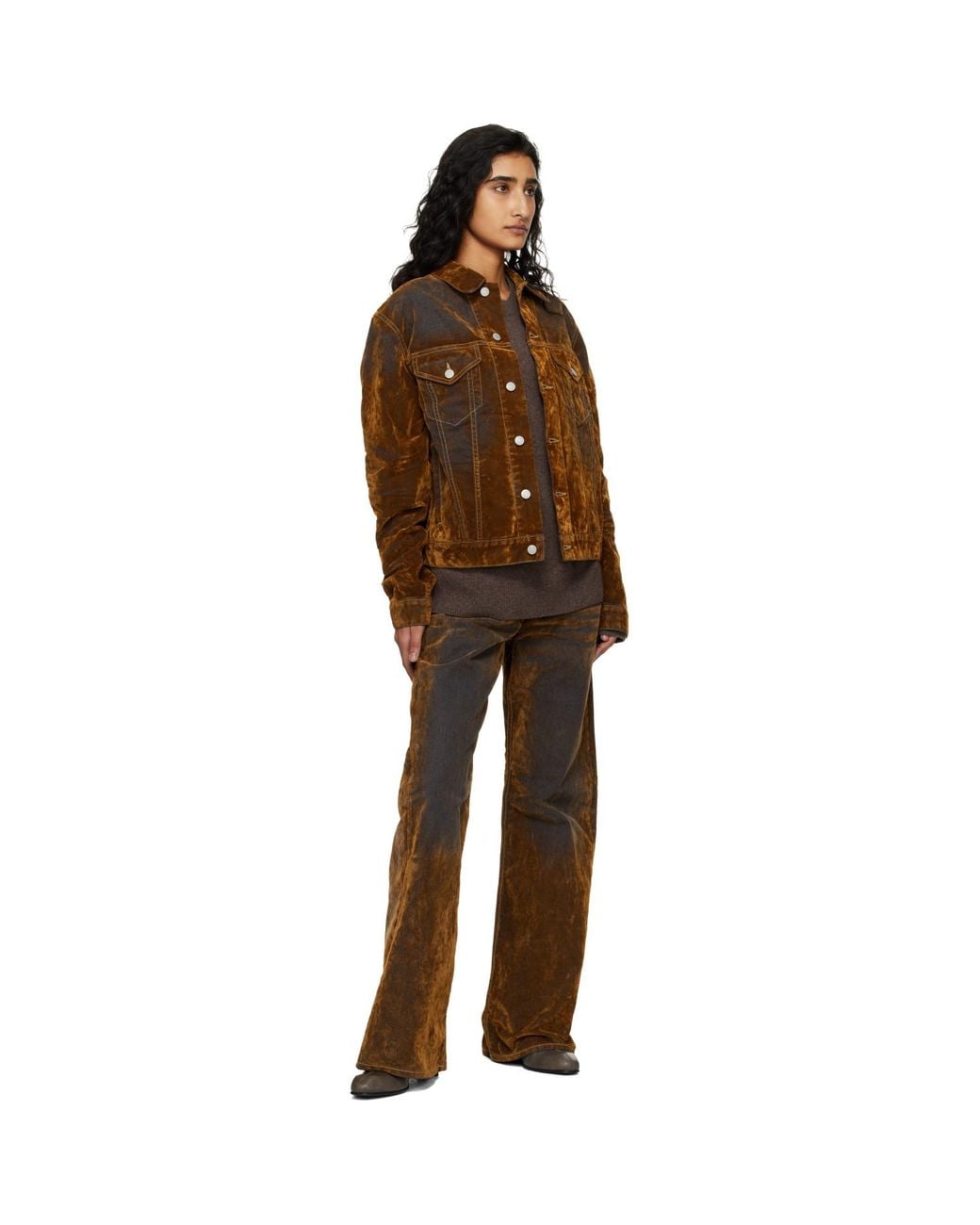 Acne Black 2021 Flocked Denim Jeans