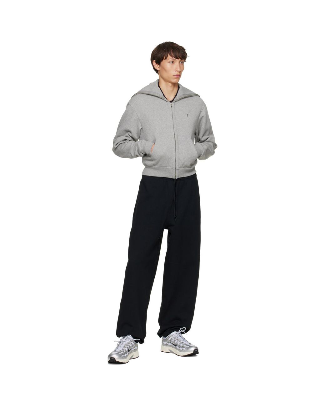 Abra Gray Zipped Up Neck Sweater for men