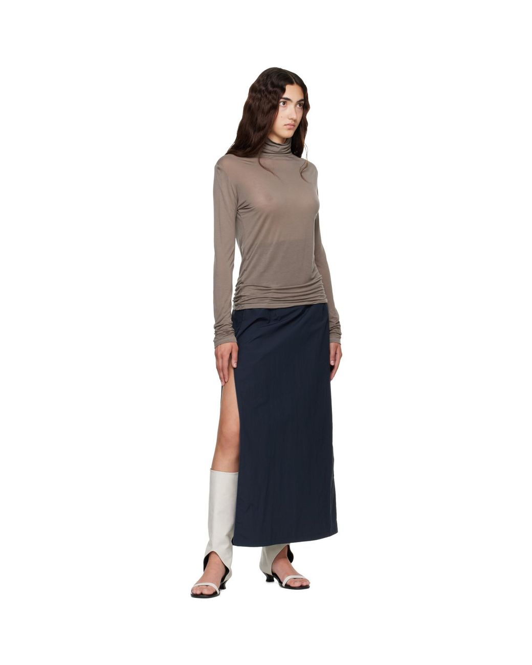 Baserange Brown Long Sleeve Turtleneck