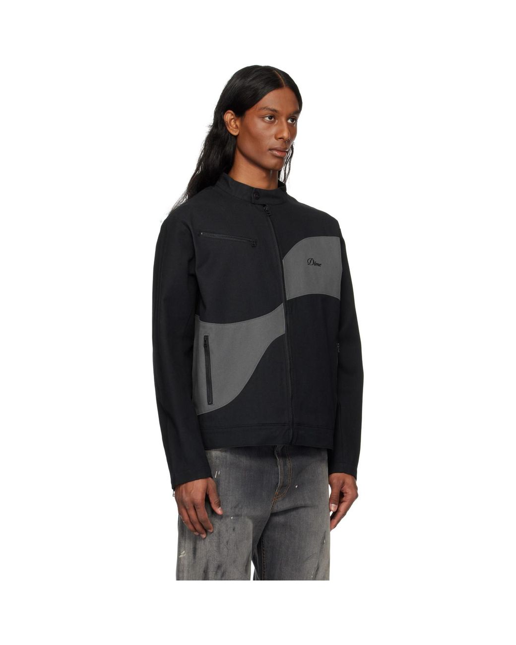 Dime Black Moto Jacket for men