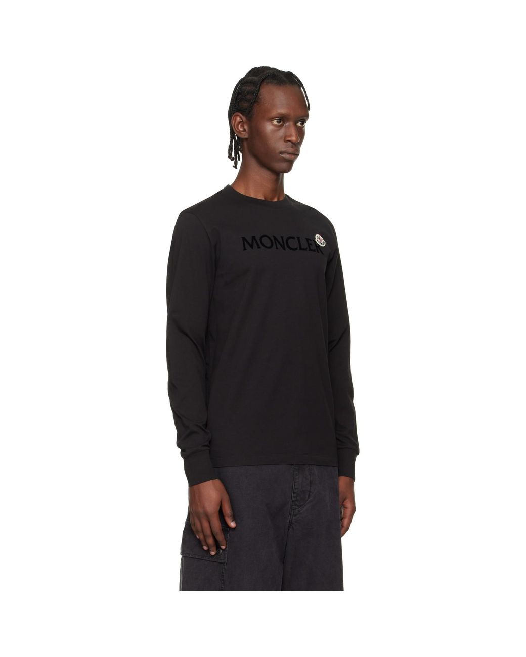 Moncler Black Logo Cotton T-Shirt for men