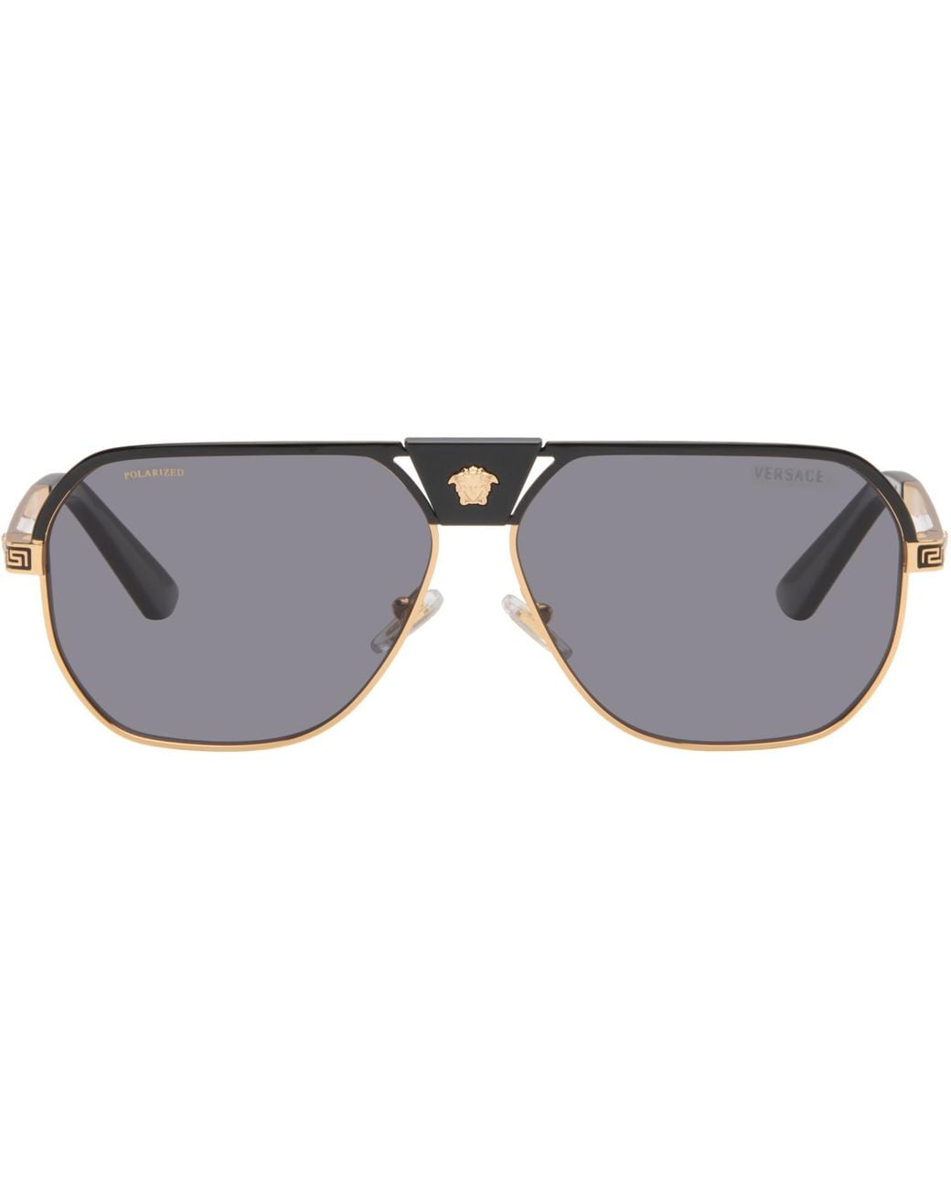 Versace Gray Medusa Navigator Sunglasses for men