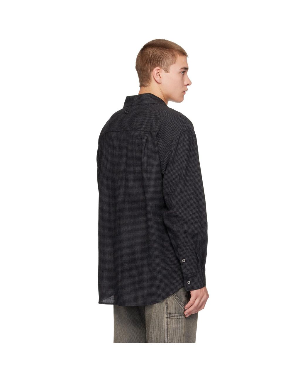 Wooyoungmi Black Small Check Shirt for men