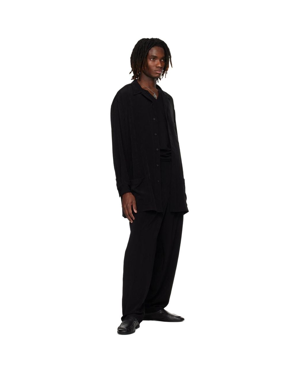 Yohji Yamamoto Black Ta Tuxedo 1 Tuck Trousers for men