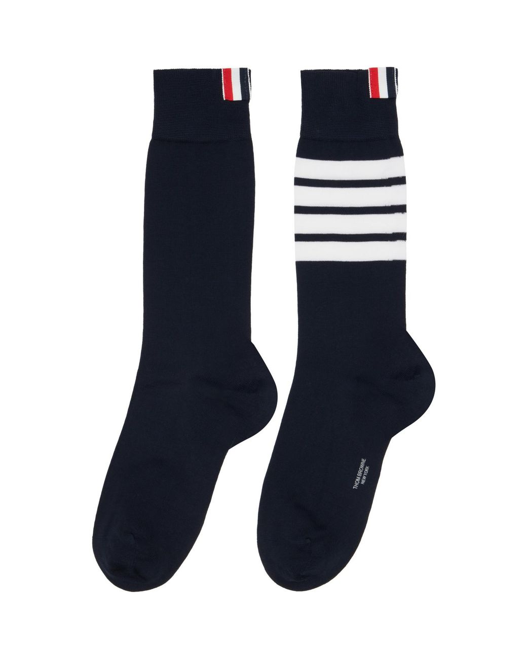 Thom Browne Blue Cotton 4-Bar Mid Calf Socks