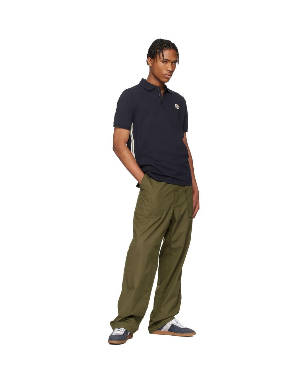 Moncler Blue Archivio Ss Polo for men