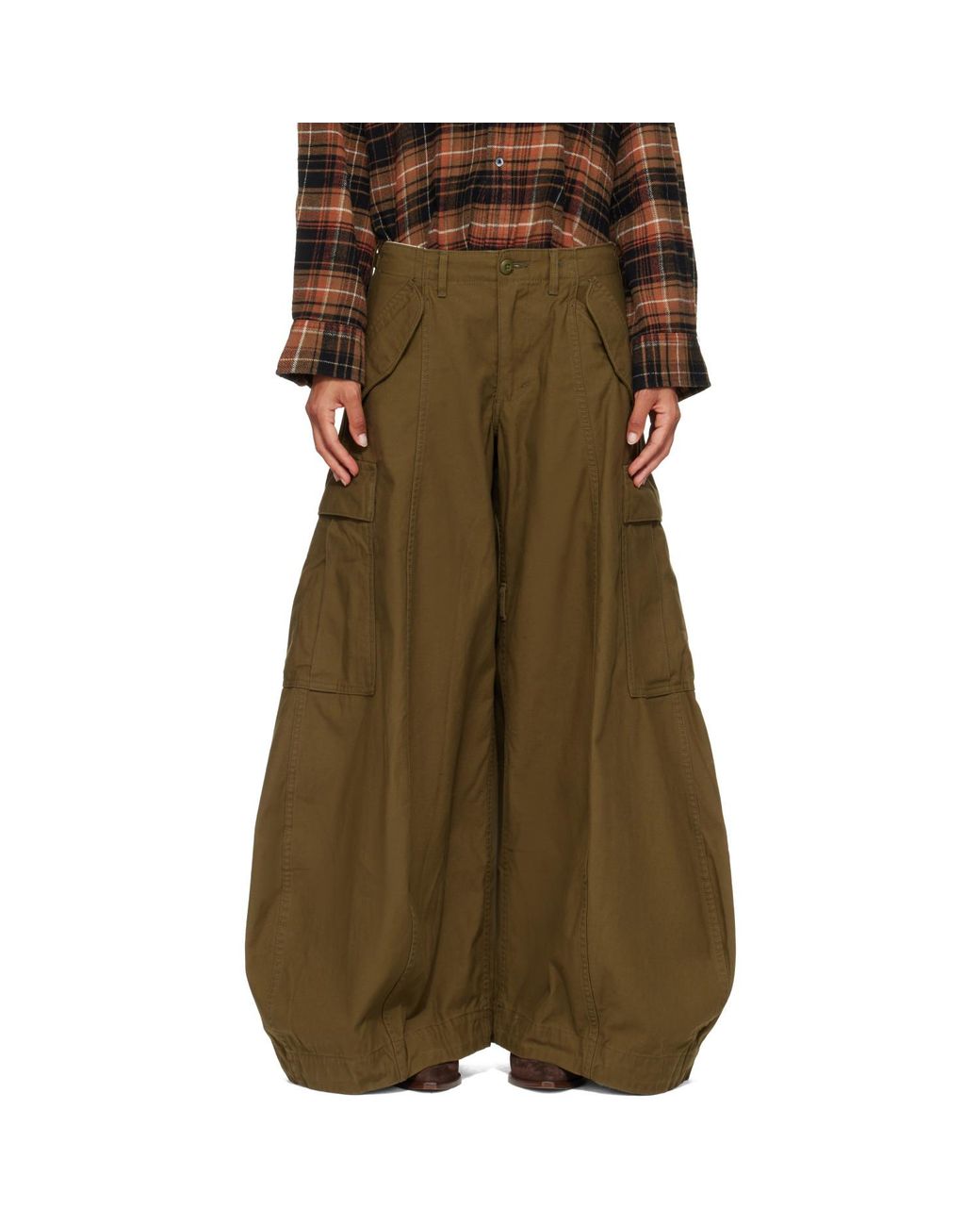R13 Green Khaki Siouxsie Field Cargo Jeans