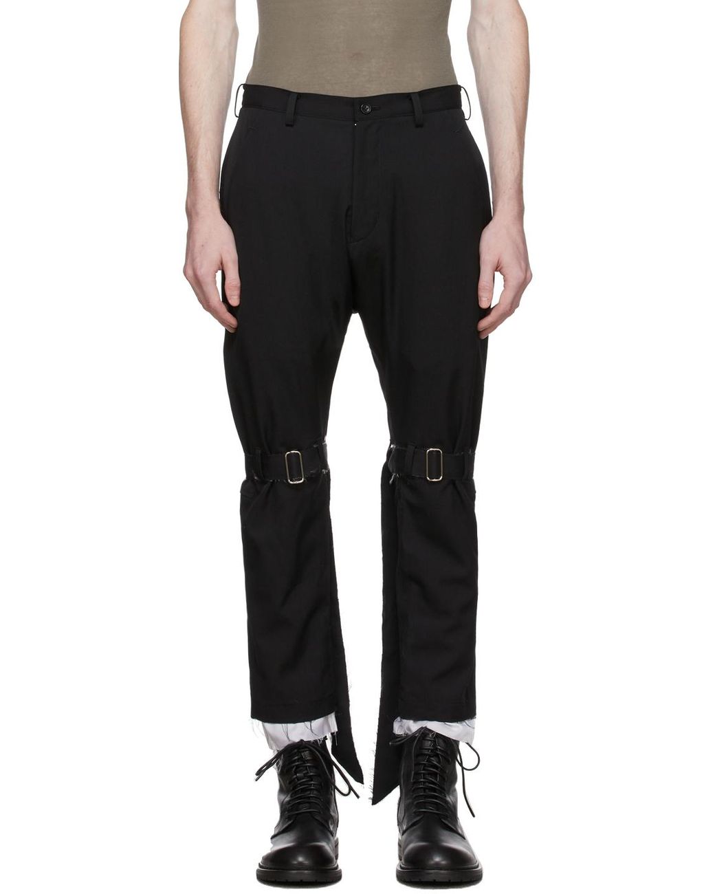 Sulvam Classic Bondage Trousers in Black for Men | Lyst