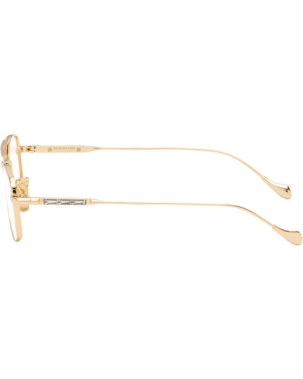 Cutler & Gross Brown The Great Frog Edition Bowie Rectangle Glasses for men
