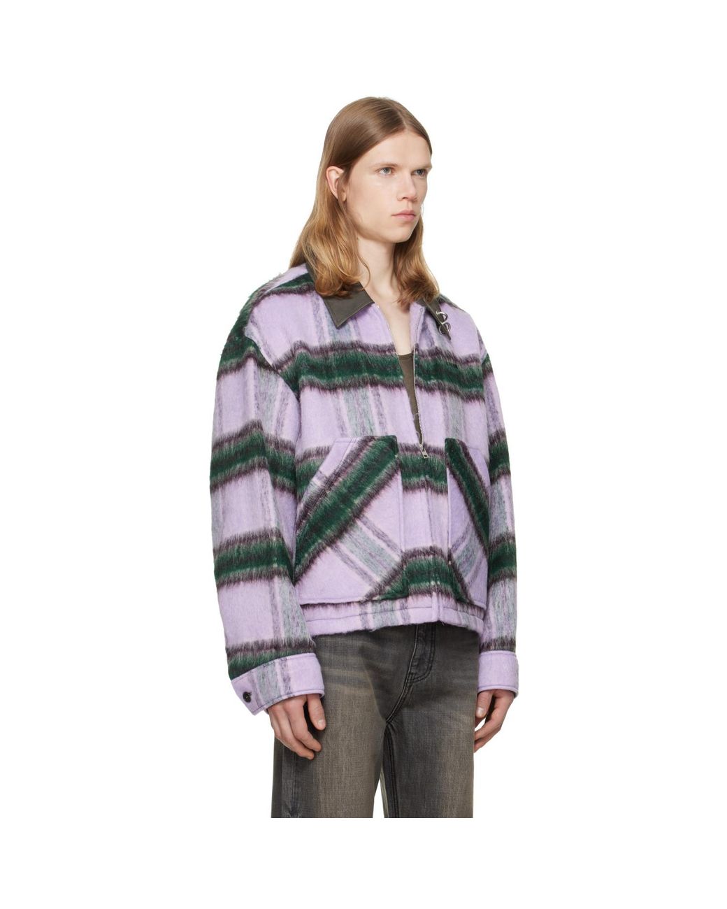 we11done Gray Check Pattern Jacket for men