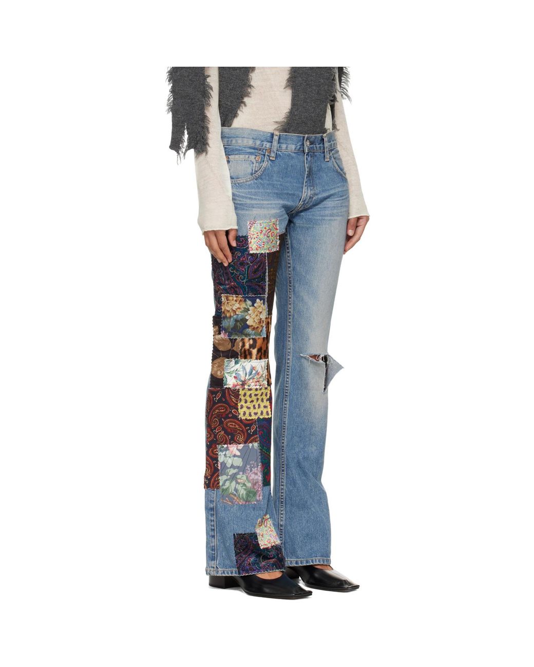 Junya Watanabe Blue Patchwork Jeans