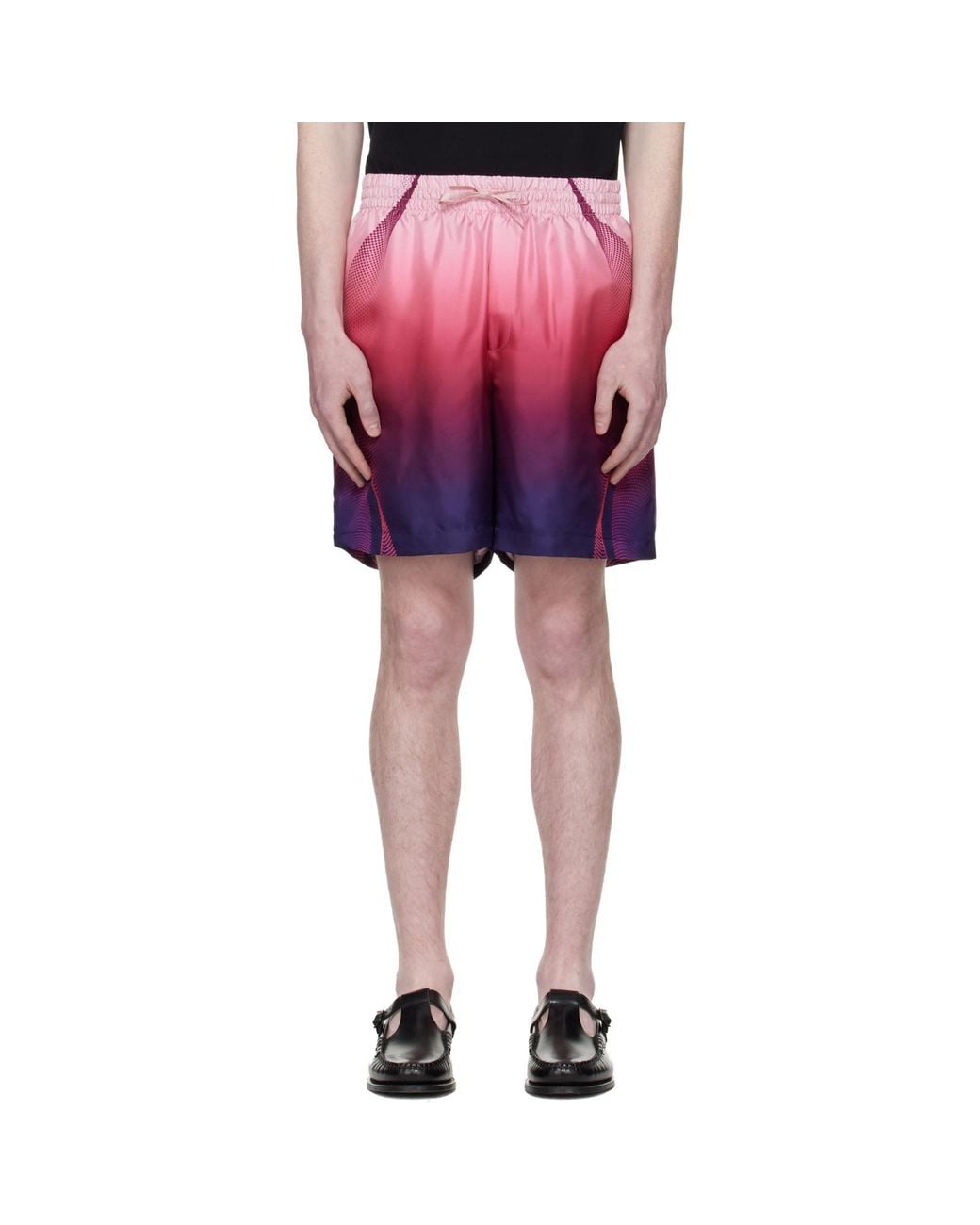 Casablanca Red Gradient Silk Shorts for men