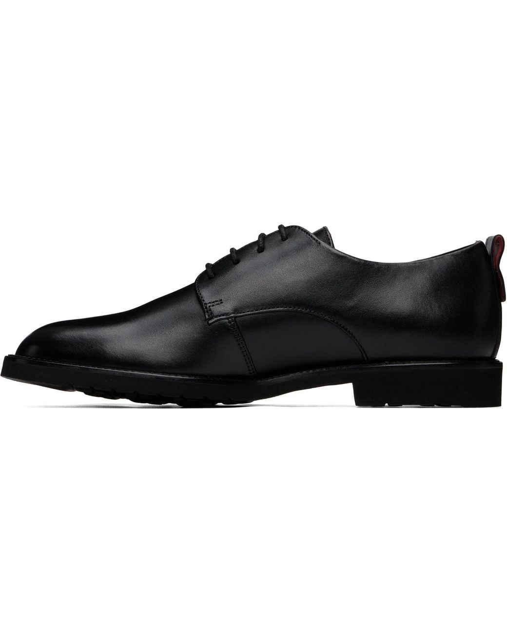 HUGO Black Leather Brogue Details Derbys for men