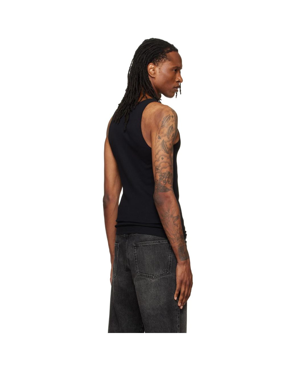 Tom Ford Black Ribbed Tank Top for men