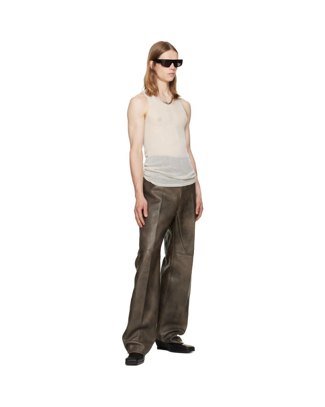 Rick Owens Gray Off- Tower Pony Tank Top for men