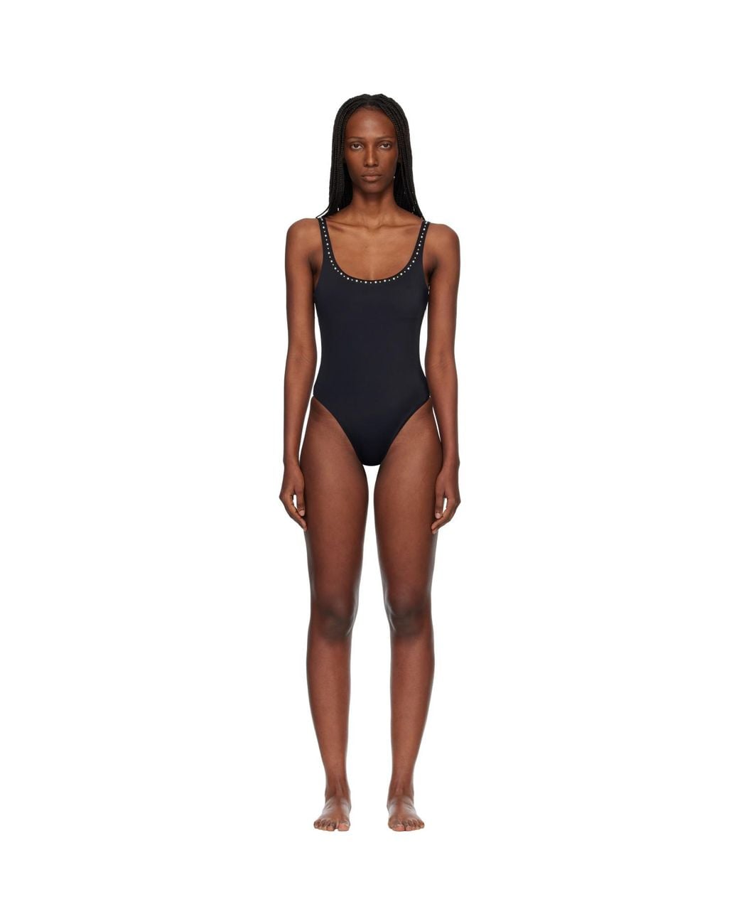 Versace Black Studded Swimsuit