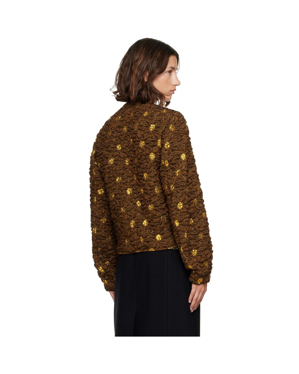 Dries Van Noten Brown Cloqué Jacket