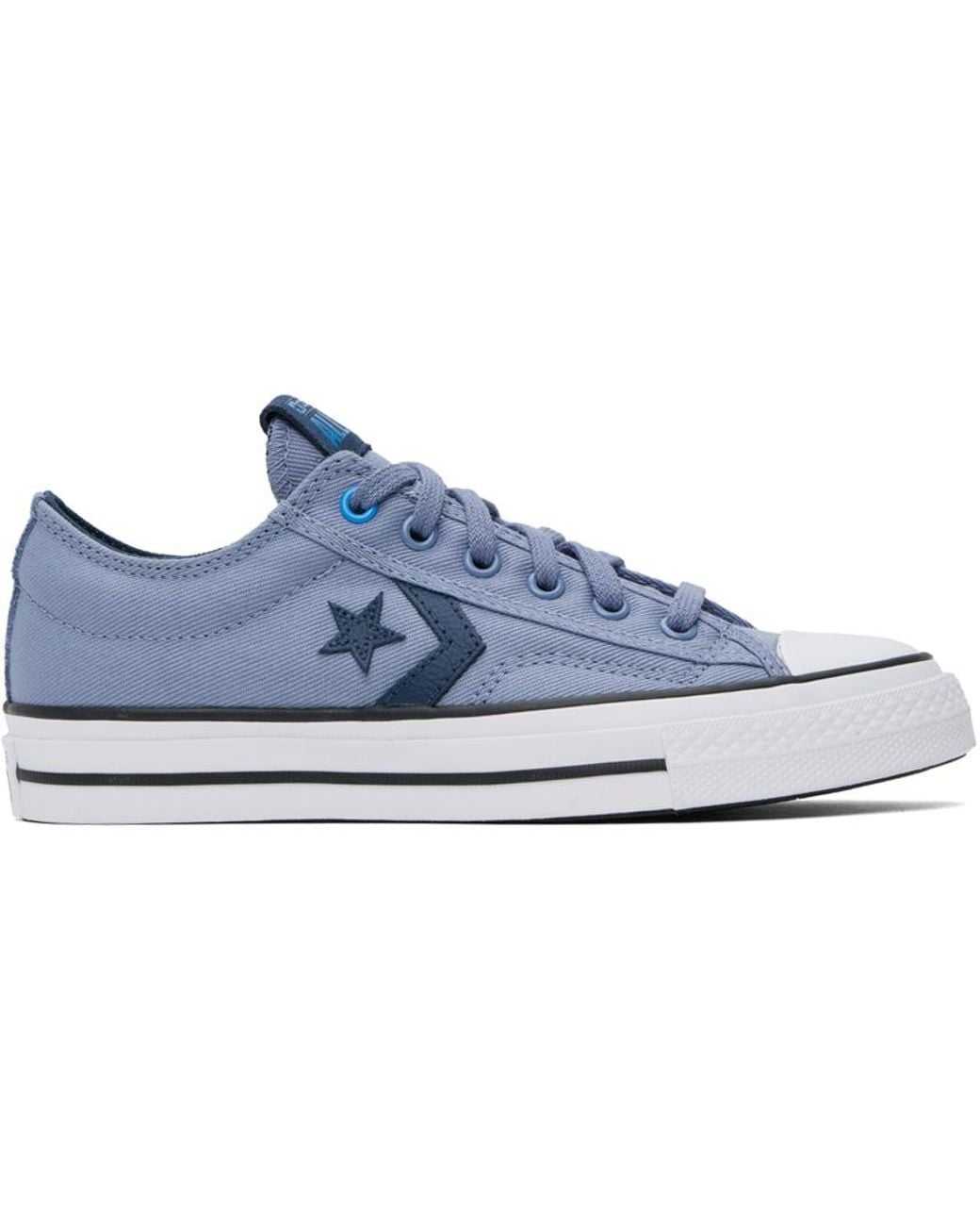 76 Blue Converse Blue Star Player 76 Low Top Sneakers in Black for Men | Lyst