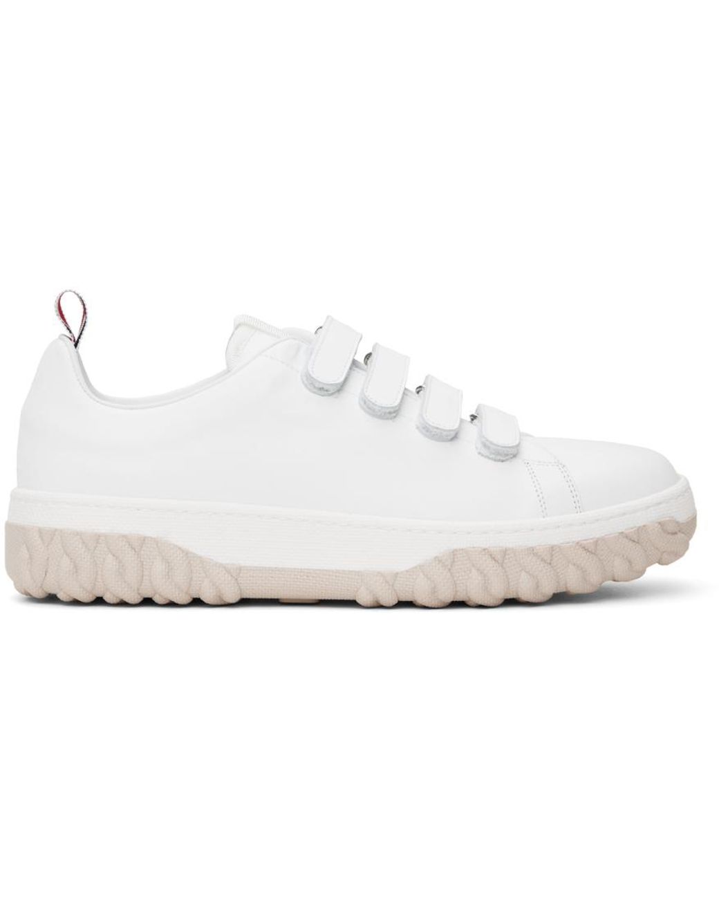 Thom Browne White Velcro Sneaker in Black for Men Lyst UK