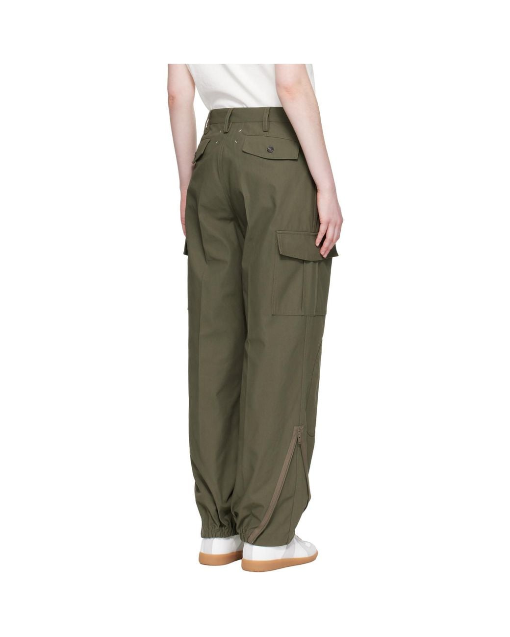 Maison Margiela Green Khaki Twill Cargo Pants