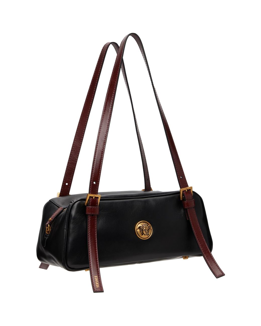 Versace Black Emblème Nappa Bowling Bag