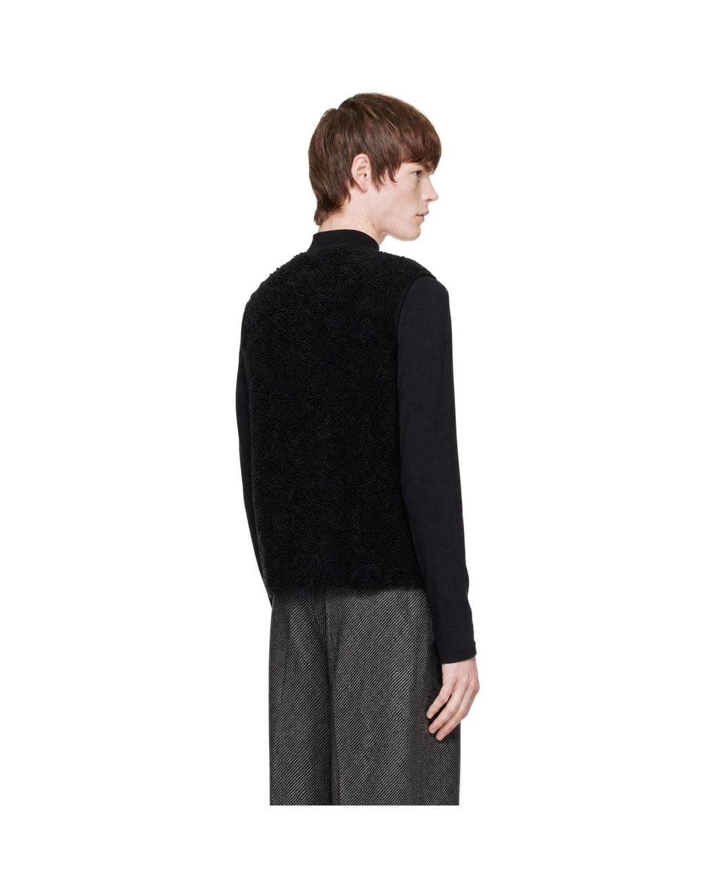 Cordera Black Mohair Waistcoat Sweater for men
