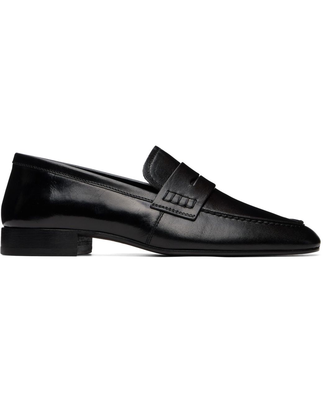Dries Van Noten Black Leather Loafers