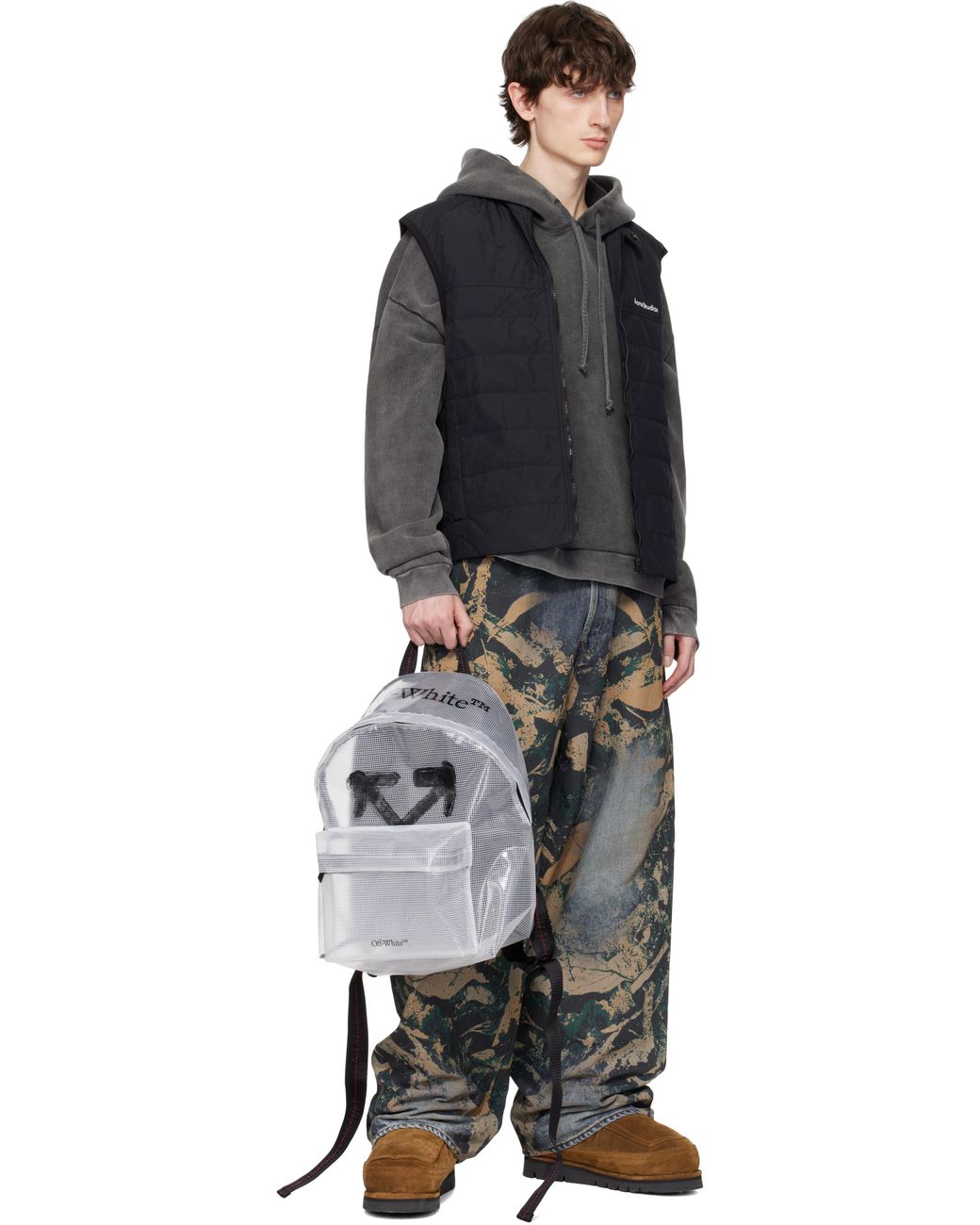 Off-White c/o Virgil Abloh Ripstop Heritage Backpack in Grey for